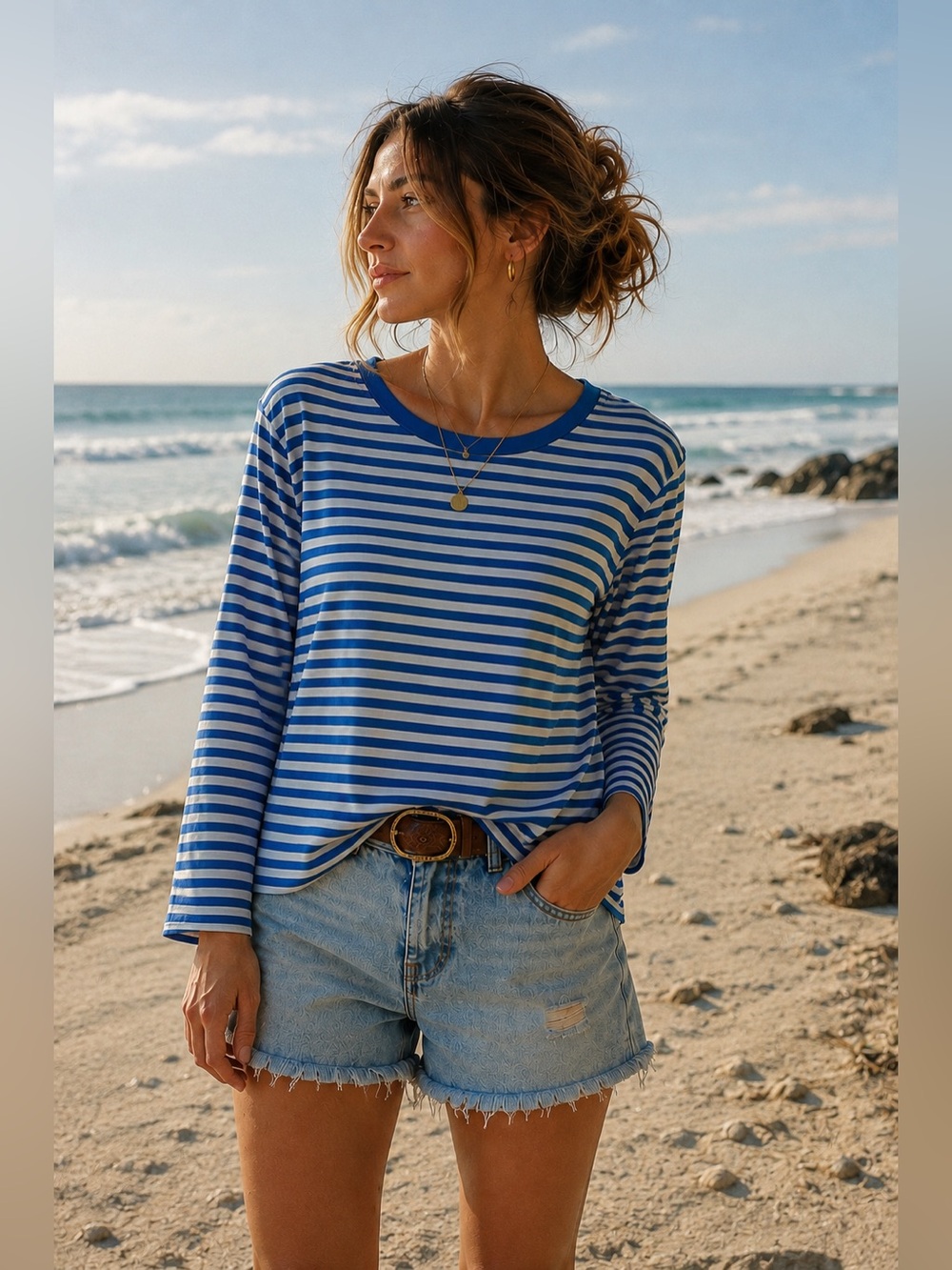 💙ZARA Striped Top Size M